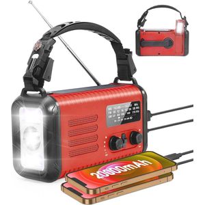 Noodweer Radio met Hand Crank en Solar Oplader - 20000mAh