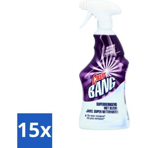 15 x Cillit Bang - Power Cleaner - Bleek & Hygiëne - Schoonmaakspray - Voor Vlekken en Aanslag - 750 ml - Schoonmaak Spray - Vlekken Verwijderen - Bleek En Hygiëne - Vet Verwijderen - Aanslag Verwijderen