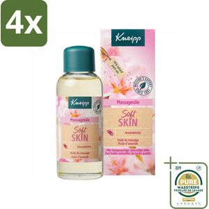 Kneipp - Massageolie - Soft Skin - Amandelbloesem - Voor zachte & soepele huid - 100 ml - Voordeelverpakking - 4 stuks - Soepele huid - Natuurlijke oliën