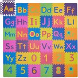 Relaxdays puzzel speelmat - letters en cijfers - foam puzzelmat ABC - kruipmat - 90 delen