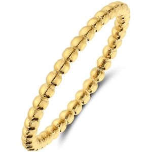 Lucardi Dames Stalen goldplated ring bolletje 2,5mm - Ring - Staal - Goud - 15 / 47 mm