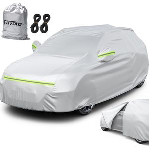 Goodivery ® Autoafdekking, volledige afdekking, stofdicht, waterdicht, autohoes, winter- en zomer, voor 430-465 cm, SUV, zilver, 3 kg