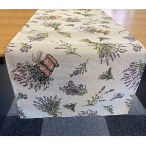 Tafelloper - gobelinstof - Lavendel - bloemen - 40 x 130 cm