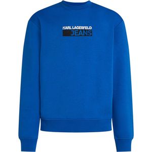 Karl Lagerfeld Jeans, Heren, Regular Logo Sweat, Regular Fit, Blauw, XS