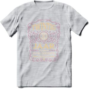 20 Jaar Legendarisch Gerijpt T-Shirt | Oud Roze - Ivoor | Grappig Verjaardag en Feest Cadeau Shirt | Dames - Heren - Unisex | Tshirt Kleding Kado | - Licht Grijs - Gemaleerd - 3XL