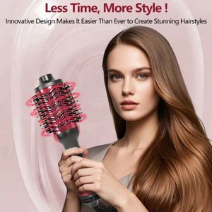 Multifunctionele Hete Lucht Styling Borstel voor föhnen, Inwaartse en Uitgaande Krullen – Salonervaring, Haarstylerapparaat , Strak Design Professioneel Borsel, Duurzame Constructie Hittebestendig Materiaal
