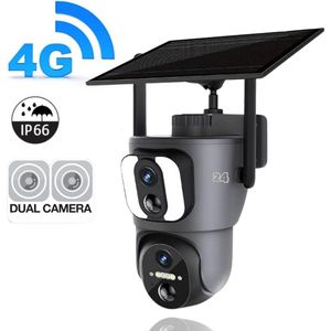 Activ24™ - 3G 4G Dual Lens Solar Camera - Geen wifi nodig - incl. 64gb SD kaart - Dubbele Camera - Nachtzicht - Zonnepaneel - Draadloze beveiligingscamera - 4G Solar Camera - Stalcamera - Securitycamera
