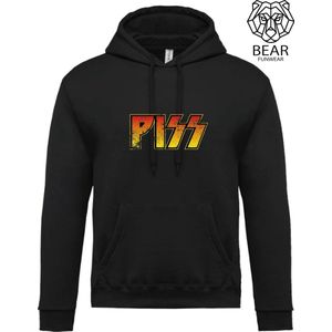 PISS | Parodie op band logo Kiss | Fun hoodie | Grappige hoodie | Maat S