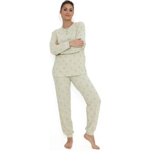 Cocodream dames pyjama badstof beautiful - M - Groen