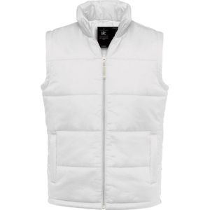 B&C Heren Volledige Ritssluiting Waterdichte Bodywarmer/Gilet (Wit)