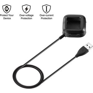 DrPhone - USB Kabel X1 - Oplaadkabel Adapter + Dock - Geschikt voor Fitbit Versa 2 - Laadkabel - Zwart