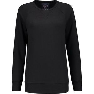 Lemon & Soda heavysweat raglan sweater voor dames zwart maat S