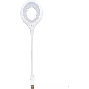 SVH Company - Bureaulamp voor Laptop en PC - Wit en Ovaal- Flexibel en Helder - Met LED USB Aansluiting