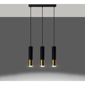 - LED Hanglamp zwart goud LOOPEZ - 3 x GU10 aansluiting