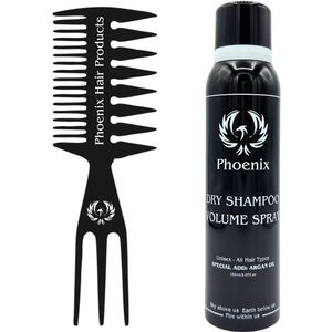 Phoenix Hair Products - Droogshampoo + Textuur Kam - Arganolie - Volume - Alle Haar Types - 150ML