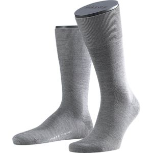 FALKE Airport warme ademende merinowol katoen sokken heren grijs - Maat 45-46