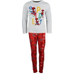 Spiderman pyjama - jongens katoen - Wit/Rood - Maat 122