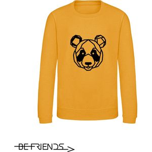 Be Friends Sweater - Panda - Heren - Mosterd geel - Maat M