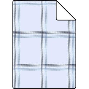 Proefstaal ESTAhome behang ruiten lichtblauw - 136433 - 26,5 x 21 cm