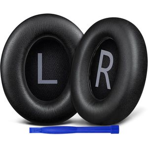 Vervangende oorkussens van proteïneleer voor de Bose 700 (NC700) draadloze hoofdtelefoon, oorkussens van zacht proteïneleer, hoogwaardig schuim met ruisonderdrukking, extra dikte - zwart