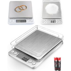 Myon Home Geavanceerde Precisie Keukenweegschaal - Uiterst Nauwkeurig Wegen van 0,01 tot 500 Gram - Ideaal voor Koken en Bakken - Inclusief 2 AAA Batterijen - Gebruiksvriendelijk Ontwerp met LCD-scherm