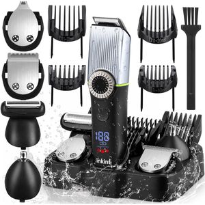 JVJH Haar- en baardtrimmer 5-in-1 haartrimmer- en scheerset, neushaartrimmer, waterdicht