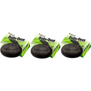 Dudu Osun Pure Organic African Black Soap 150g(Pack of 3) - Effective for Acne Treatment, Eczema, Dry Skin, Scar Removal, Dandruff, Pimples Mark Removal, Anti-fungal Face & Body Wash