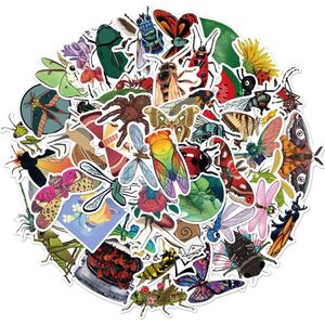 Insecten Stickers - Vogelspin - Vlinders - Natuur Outdoor - set 50 stuks - Laptop Stickers - Stickervellen