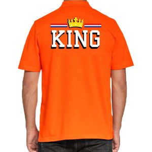 Grote maten Koningsdag polo shirt King - oranje - heren - Koningsdag outfit / kleding XXXL