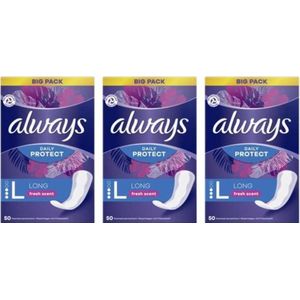 Always Inlegkruisjes - Daily Protect Long - Fresh Scent - Big Pack - 3 x 50 stuks