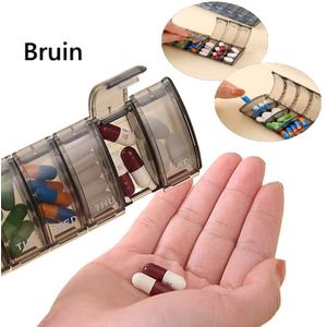 Pillendoosje I Pillendoos I Medicijn Doosje I Medicijnendoosje Transparant I Pil Box I 7 dagen I 1 Week I Bruin