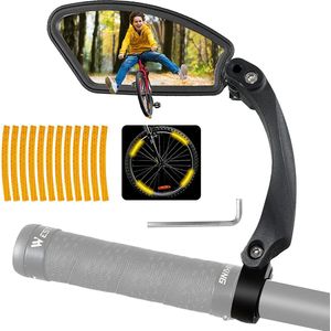Fietsspiegel, fiets achteruitkijkspiegel HD, fietsspiegel 360° verstelbaar en draaibaar, achteruitkijkspiegel fiets links voor stuur 21-26MM, voor fiets, mountainbike. Inclusief 1 reflector sticker