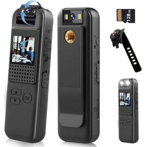 Bodycam - Action Cam - Spycam - Bewegingsdetectie - 180º Draaibare Lens - Bodycam Politie - Full HD - Zwart