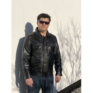 Dera Dore - Heren Leren Jas - Echt en Origineel Schapenleer Jas - Luxe en Stijlvol Jas - Donker Zwart - S