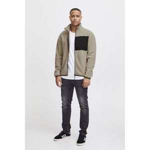 BLEND - Fleece Jas - Sand/Zwart - Losse Pasvorm - Ritssluiting