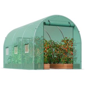 Walk-In Tunnel Kas – Tuinkas – Kweekkas – Groentekas – Bloementuin – Stevig Gegalvaniseerd Frame – 304.8x213.36x213.36cm - Ruim 5,9 Meter Lang