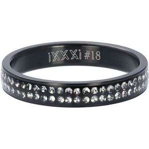 iXXXi Jewelry - Vulring - Zwart - Double Zirkonia - 4mm