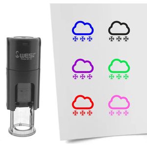 CombiCraft Stempel sneeuw 10mm rond zwarte inkt - per 1 stuk