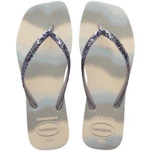Havaianas - Styleslim Square Glitter Party - Slipper - Beige/Silver Metallic - 100% PVC Bandje
