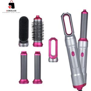 Serolux® - Airstyler Krultang 5 in 1 - Fohnborstel - Krulborstel -Multistyler Föhnborstel - 5 in 1 multi styler- 2025 model - Stijltang - Hairwrap - Haardroger met Borstel - Grijs