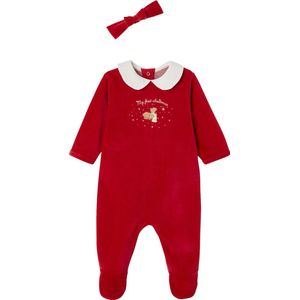 Baby - Weihnachts-Geschenkset - Rood - Strampler en Haarband - Oeko-Tex