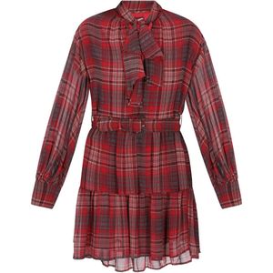 DreiMaster Vintage Blousejurk  donkergrijs / rood / bourgogne / wit