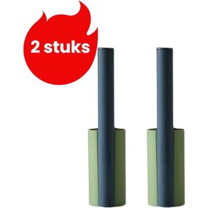 2 stuks- Pluizenroller - Ontharingspapier - Puinborstel - Staand - Groen