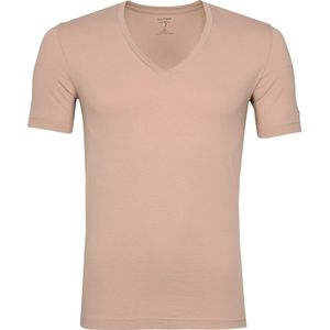 OLYMP - T-Shirt V-Hals Nude - Maat S - Body-fit