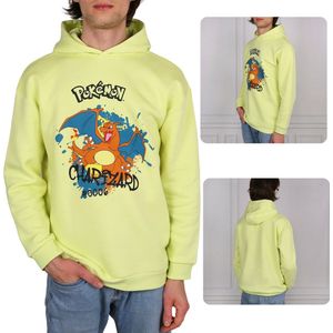 Pokemon Charizard Kinder sweatshirt met capuchon, geïsoleerd, limoengroen