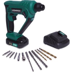 Vonroc Accu Slagmoersleutel 20v – 4 Standen: 100/200/300/400nm - Incl. 4 Moerdoppen – Geschikt Voor