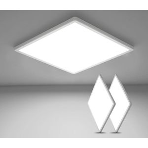 Goeco Plafondlampen - 30cm - Klein - 36W - LED - Vierkant Ultradun - IP44 - 3240LM - 6500K - Koel Wit Licht - 2 Stuks