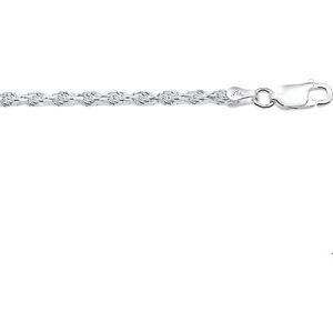 Zilveren Collier koord gediamanteerd 2 1002191 45 cm
