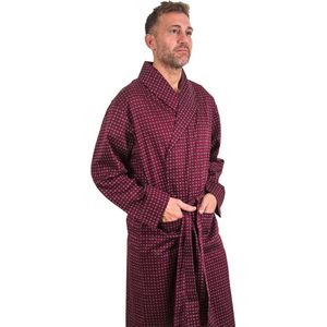 Diamond Katoenen Heren Kamerjas - 100% Poplin Katoen - Rood Maat M