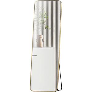 Nuvolix passpiegel staand - passpiegel hangend - staande spiegel - wandspiegel - spiegel ovaal - 160*50CM - goud